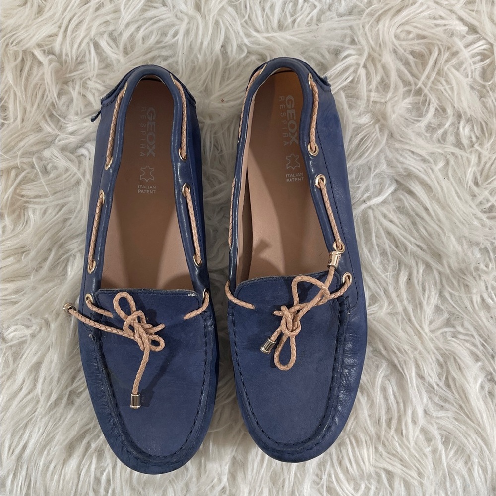 GEOX Respira Loafers Blue Round Toe Size 38 (7.5) - Picture 3 of 12